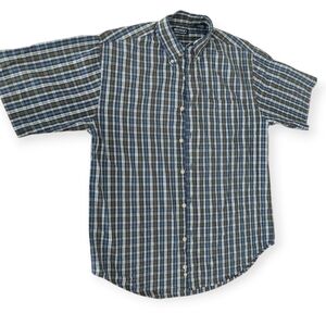 Puritan Plaid Button Down Shirt Men M Wrinkle Resistant